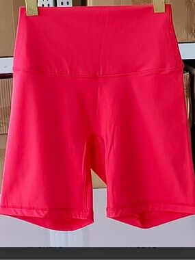 Augiris Bright Pink High-Waist Athletic Bike Shorts size medium nwt